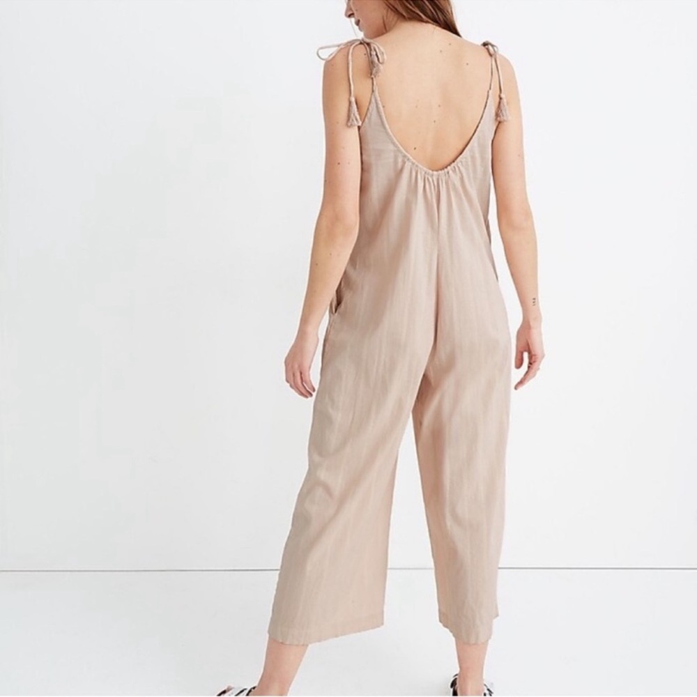 Madewell Tie Strap Cotton Jumpsuit - Picture 4 of 8